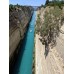 Corinth Canal with sailboats and cliffs